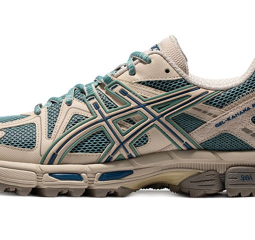 ASICS 젤 Kahana 8 내마모성 로우탑 트레일 러닝 러닝 신발 여성 그린 그레이