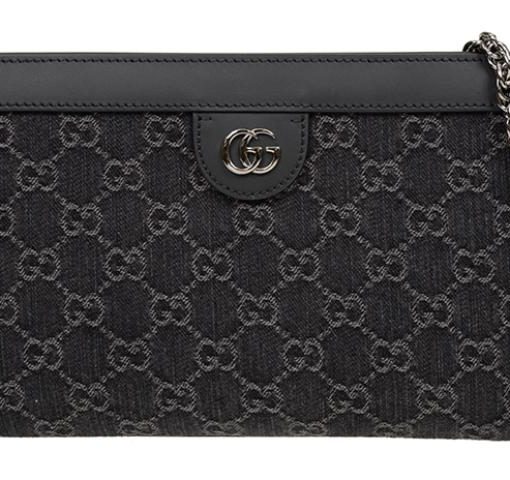 구찌 오피디아 Gg 스몰 숄더백 블랙 그레이 데님 L26*W8*H17.5cm