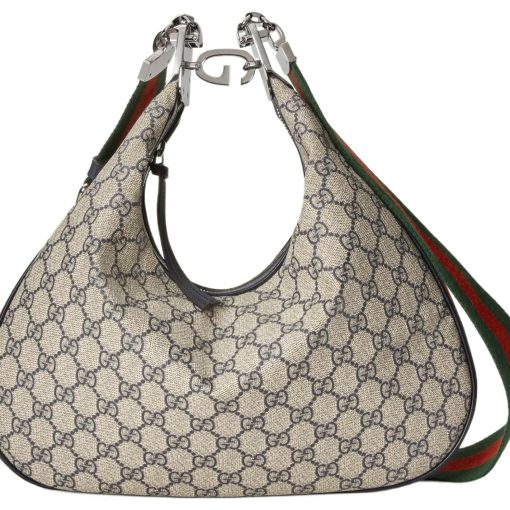 구찌 아타셰 라지 숄더백 베이지 블루 슈프림 L35.1*W6.1*H32cm