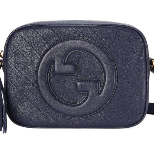 구찌 블론디 스몰 숄더백 블루 레더 L21.08*W7.87*H15.49cm