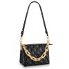 LOUIS VUITTON 쿠션 양가죽 필로우 백, 체인 백, 휴대용 크로스백, 숄더 백 여성 블랙 L21*W7*H16cm