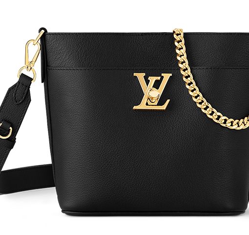 LOUIS VUITTON 락 AND WALK 그레인 송아지 가죽 버킷 백, 숄더 백, 크로스바디 백 여성 블랙 L20*W12*H20.5cm