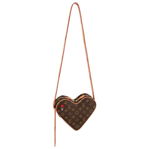 LOUIS VUITTON 캔버스+가죽 트림 숄더 백, 크로스 백 레귤러 여성 브라운 L22*W6*H16cm