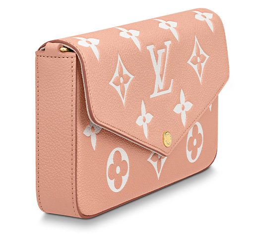 LOUIS VUITTON 포셰트 Félicie 소가죽 3 in 1 휴대용 크로스백, 숄더 백, 핸드백, 크로스바디 백, 숄더 백 여성 러버 핑크 L21*W3*H12cm