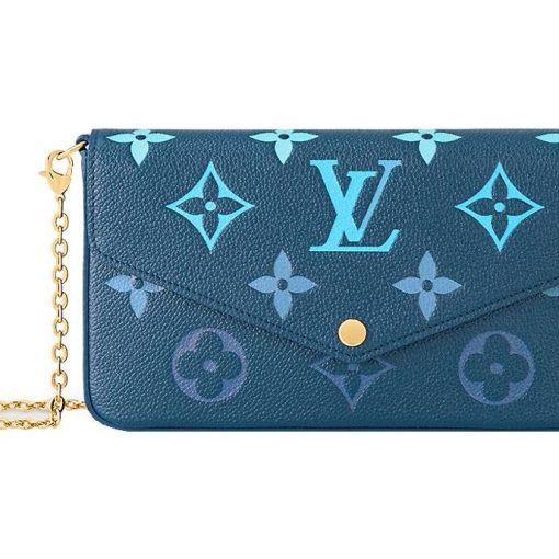 LOUIS VUITTON 포셰트 Félicie 소가죽 3 in 1 크로스백, 숄더 백 여성 다크 블루 L21*W3*H12cm