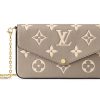 LOUIS VUITTON 루이 비통 포셰트 펠리시에 곡물 송아지 가죽 3 in 1 휴대용 크로스백, 숄더 백 여성 엘리펀트 그레이 & 밀크 화이트 L21*W3*H12cm