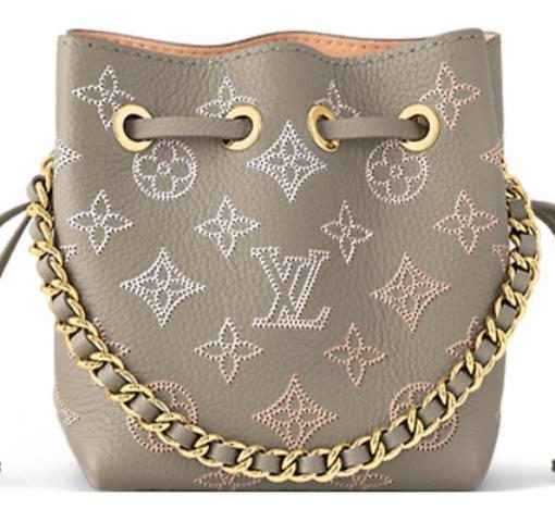 LOUIS VUITTON 인그레이브 펀칭 처리 소가죽 문라이트 여신 버킷 백, <브랜드_1>e 어깨 크로스백 레귤러 여성 그레이 L10.5*W11*H13cm