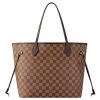 LOUIS VUITTON NEVERFULL 코팅 캔버스 및 소가죽 트림 토트 가방, 쇼핑백, 숄더 백, 핸드백 M 여성 브라운 L31*W14*H28cm
